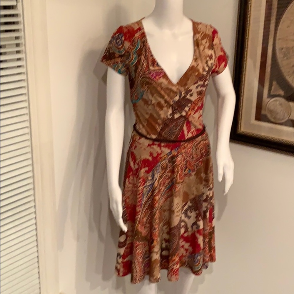 LAUREN RALPH DRESS SIZE SMALL STRETCH ATT.  BELT